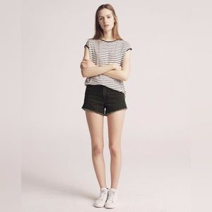 Rag & Bone Maya High-Rise Short Black Raw Hem Jean Short NWT